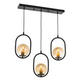 Avonni AV-60180-3Y-BSY Siyah Boyalı Modern E27 Metal Cam 60x15cm Avize