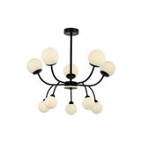 Avonni AV-60386-10BSY Siyah Boyalı G9 Metal Cam 80 cm Modern Avize