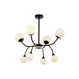 Avonni AV-60386-8BSY Siyah Boyalı G9 Metal Cam 80 cm Modern Avize