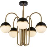Avonni AV-60387-5E Siyah-Eskitme Boya-Kaplama E27 Metal Cam 60 cm Modern Avize