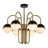 Avonni AV-60387-6E Siyah Eskitme Boya-Kaplama E27 Metal Cam 60 cm Modern Avize