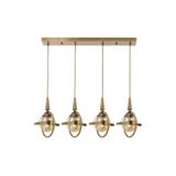 Avonni AV-60391-4EY Eskitme Kaplama E14 Metal Cam 80X25 cm Siyah Modern Avize