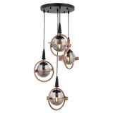 Avonni AV-60391-4T-BSY Siyah-Bakır Boya-Kaplama E14 Metal Cam 35 cm Modern Avize