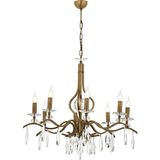 Avonnı AV-60394-8E Eskitme Kaplama Klasik Avize E14 Metal Kristal 80 cm - Siyah