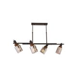 Avonni Av-60415-4Y-Bsy Siyah Boya E27 Metal Ahşap Cam 100x35 cm Modern Avize