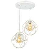 Avonni AV-65196-2T-BBY Beyaz Boyalı Modern E27 Metal Cam 50cm Avize