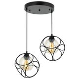 Avonni AV-65196-2T-BSY Siyah Boyalı Modern E27 Metal Cam 50cm Avize