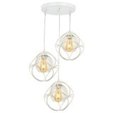 Avonni AV-65196-3T-BBY Beyaz Boyalı Modern E27 Metal Cam 50cm Avize