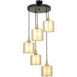 Avonni AV-65233-5T-BSY-F Siyah Boyalı 40 cm Modern Avize