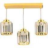 Avonni AV-7013-383-3S-S Gold Kaplama Modern Avize E27 Metal Kristal H: 80 cm, WxD: 30x12 cm