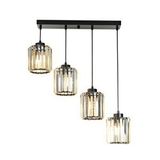 Avonni Av-7013-383-4s-bsy Siyah Boya Modern Avize E27 Metal Kristal 40x12 Cm