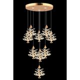 Avonni AV-7015-8048-8+1-S Gold Kaplama Klasik Avize LED Metal Kristal H: 100 cm, Ø: 40 cm