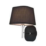 Avonni HAP-9071-1BS Siyah Boya Aplik E14 Metal Kumaş H: 28 cm, WxD: 18x22 cm