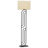 Avonni LM-9122-1BSY Siyah Boya Lambader E27 Metal Kumaş H: 157 cm, WxD: 32x22 cm