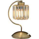 Avonni ML-65244-1E Eskitme Kaplama Masa Lambası E27 Metal Kristal H: 30 cm, WxD: 20x25 cm
