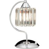 Avonni ML-65244-1K Krom Kaplama Masa Lambası E27 Metal Kristal H: 30 cm, WxD: 20x25 cm