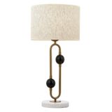 Avonni ML-9138-1BSA Eskitme Kaplama Masa Lambası E27 Metal Kumaş H: 70 cm, Ø: 40 cm