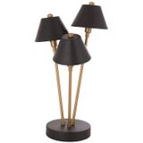 Avonni ML-9147-3BSY Eskitme/Siyah Boya/Kaplama Masa Lambası E27 Metal H: 45 cm, Ø: 25 cm