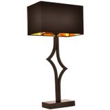 Avonni ML-9148-1BSY Siyah Boya Masa Lambası E27 Metal Kumaş H: 60 cm, WxD: 30x18 cm