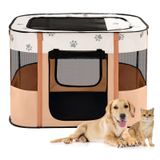Avont Taşınabilir Köpek Kedi Oyun Parkı, Katlanabilir Pop Up Pet Oyun Kalemi Seyahat Sandığı, Zemin ve Ağ Kapılı İç Mekan Dış Mekan Katlanabilir Çadır Kafesi için -M, Turuncu