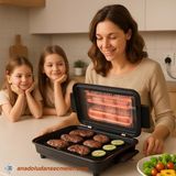 Avrasya Grill Elektrikli Izgara - Elektronik Mangal - Elektrikli Mangal - Elektronik Izgara Barbekü - Siyah