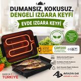 Avrasya Grill GRP200 Tüp Rezistanslı Elektrikli Izgara – Ev Tipi Dumansız Mangal, Balkon Izgarası - Siyah