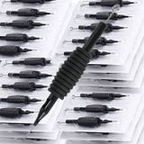 AVRILKEY 20 ADET Çeşitli Steril Tek Kullanımlık Dövme İğneleri Tüpler Tutamaklar 3 5 7 9 Yuvarlak Astar 19 MM 3/4 İnç Uç Malzemeleri