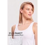 Avrissa Concept Kadın Premium Pamuklu Esnek Yaka Bisiklet Yaka Iç Çamaşırı 3 Lü Set - Beyaz - XL