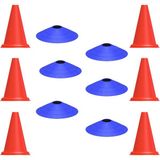 Avropai Futbol Antrenman Seti Huni ve Çanak Seti Antrenman Set Eğitim Seti 17 cm Huni ve Çanak Set 6'lı - Kırmızı - Mavi
