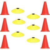 Avropai Futbol Antrenman Seti Huni ve Çanak Seti Antrenman Set Eğitim Seti 17 cm Huni ve Çanak Set 6'lı - Kırmızı - Sarı