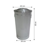Avrupa Metal Galvaniz Kapaklı Çöp Kovası 80 Litre