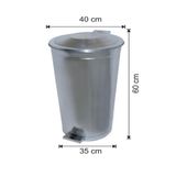 Avrupa Metal Galvaniz Pedallı Çöp Kovası 60 Litre