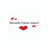 avrupakutu Evlilik Teklifi Pankart Afiş , Benimle Evlenir Misin Branda Afiş 125cm X 60cm