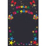 avrupakutu Okulda İlk Günüm Hatıra Fotoğraf Panosu Branda 100x150 cm