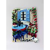 Avşa Polyester Kabartmalı Magnet 5 X 6,5 Cm Dekoratif Hediyelik Buzdolabı Süsü (Kod:1676)