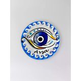 Avşa Temalı Polyester Kabartmalı Nazar Magnet Çap: 7 Cm – Dekoratif Hediyelik Buzdolabı Süsü (Kod:1228)