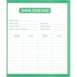 Avukat Baro Mahkeme Dava İcra Adliye Dosyası Yeşil Beyaz 50'lik