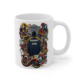 Avukat Meslek Taraftar Temalı Avukat Kupa Bardak | Taraftar Meslek Temalı Kupa Bardak | Hediye Mug (Galatasaray Temal, Beyaz)