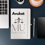 Avukatlara Özel Isim Yazılı Tasarımlı Defter - Beyaz - not defteri - 23 x 13