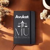 Avukatlara Özel Isim Yazılı Tasarımlı Defter - Siyah - not defteri - 23 x 13