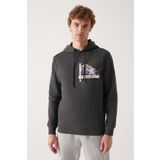 Avva A22Y1250 Antrasit Baskılı Erkek Sweatshirt