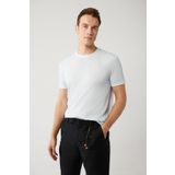 Avva A41Y5074 Açık Mavi Bisiklet Yaka Triko Erkek T-shirt
