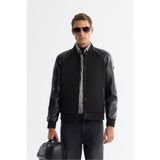 Avva A42Y6028 Erkek Siyah Bomber Yaka Süet Dokulu Comfort Fit Mont