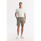 Avva A51Y3712 Erkek Haki Beli Lastikli Bi-Stretch Teknik Kumaş Relaxed Fit Şort