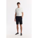 Avva A51Y3730 Erkek Slim Fit Siyah Yanı Lastikli Gofreli Bi-Stretch Chino Şort