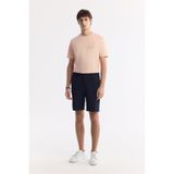 Avva A51Y3730 Lacivert Yanı Lastikli Gofreli Bi-Stretch Slim Fit Chino Erkek Şort