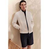 Avva A61Y6059 Erkek Ekru Bomber Yaka Su İtici Rüzgar Geçirmez Hafif Mevsimlik Comfort Fit Mont
