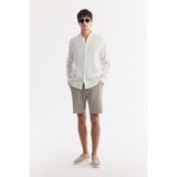 Avva B003732 Erkek Gri Beli Lastikli Keten Relaxed Fit Şort