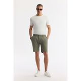 Avva B003732 Erkek Haki Beli Lastikli Keten Relaxed Fit Şort