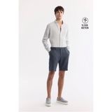 Avva B003732 Relaxed Fit Antrasit Beli Lastikli Erkek Keten Şort